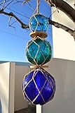 Reproduction Trio Color Glass Float Fishing Ball Buoy 3