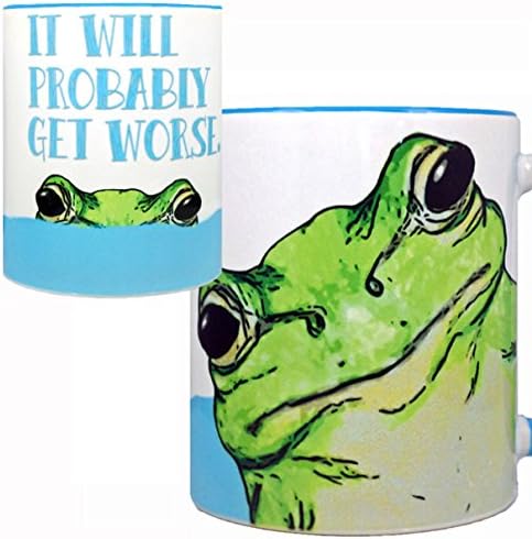 Get Worse Frog Mug by Pithitude - One Single 11oz. Blue Coffee Cup