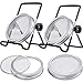 Skylety 4 Pack Stainless Steel Sprouting Jar Lid with 2 Pack Stainless Steel Sprouting Stands for Wide Mouth Mason Jars Canning Jars to Make Sprout (Black)