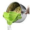 Kitchen Gizmo Snap N Strain Pot Strainer – Adjustable Silicone Clip On Strainer for Pots, Pans, and Bowls – Lime Green