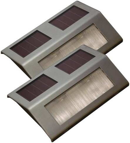 Floon(TM) New 2 pcs Solar Power Rechargeable Motion Sensor Security Door Fence/ Wall/ Step Lights LED Outdoor Graden Shed Lighting White