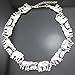 Silver Tone Q&Q Fashion African Elephant Family Charms Link Ganesh Chain Collar Statement Bib Necklace