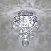 Surpars House Mini Style 3-Light Chrome Finish Crystal Chandelier Pendent Light for Hallway,Bedroom,Kitchen,Kids Room,3x1W Bulb Included