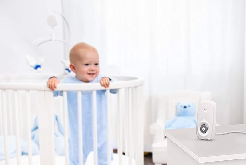 AM24 Babyphone Audio - Digitales Babyfon mit DECT-Technologie zur Audio-Überwachung-Raumtemperaturanzeige- Mikrofon mit hoher Empfindlichkeit und Zweiwege-Sprechfunktion–Weiß