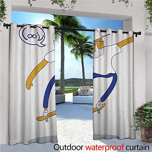 familytaste Indie Outdoor Blackout Curtains Cool Hipster Old