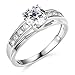 The World Jewelry Center .925 Sterling Silver Rhodium Plated Wedding Engagement Ring