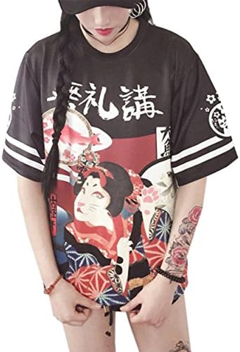 Girl Japanese Street Style Loose T-Shirt Student Teenager Tops Letter Harajuku Cloth