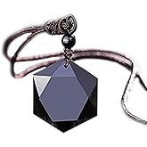 KETLIXS Orgonite Pendant Black Obsidian Amulet,Star of David Hexagram,Crystal Pendant Necklace for Men Women(Adjustable Chain)