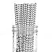 Dress My Cupcake 25-Pack Vintage Paper Straws, Grey Chevron