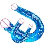 SI Double Big Small Curve Penis Flexible Cock Toy Thrust Orgasm Female G-Spot Anal