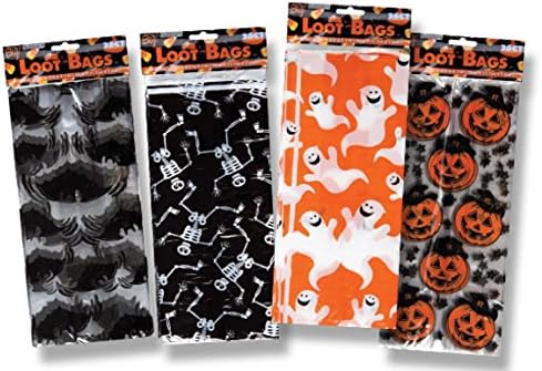 Halloween House Cellophane Candy Loot Bags in Assorted Designs - 50 Pack