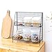 S.H. Black 2 Tier Wire Basket Bathroom Organizer Shelves Cosmetic Makeup Organizer Dresser Countertop Storage Spice Rack Desktop Freestanding Jars Bottles Holder