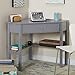 SilkWood Studio Ellen Space Saving 1 Drawer Corner Desk, Gray