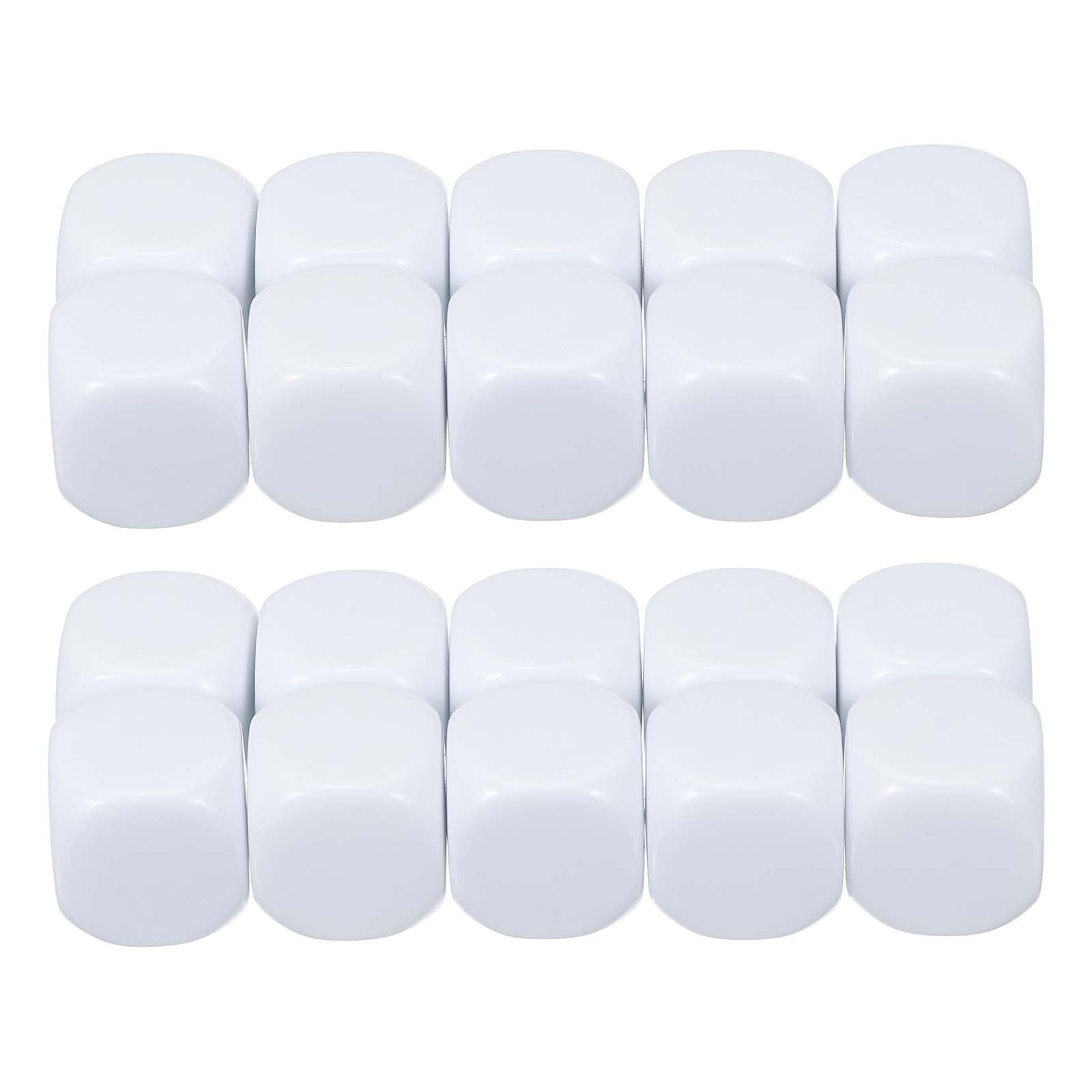 PATIKIL 19 mm Acrylic Dice Blank, 100 Pcs Standard Game Dice Rounded Corner with Smoothed Surface Six Sided for Board Games Teaching, White