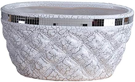 yozhohoo 8.3 Inch White Orchid Pot Succulent Box Planter Rectangular Plant Containers Kitchen Windowsill Planter