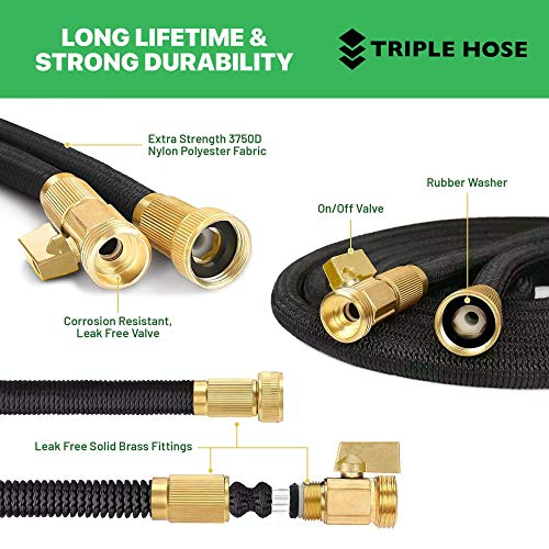 Expandable Garden Water Hose Heavy Duty, Collapsible, Flexible, Retractable Hose Will not