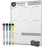Magnetic Weekly Calendar Dry Erase Planner for Fridge-Stain Resistant Technology-12x16