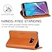 SHIELDON Vintage Slim Leather Flip Card Slots Stand Case for Samsung Galaxy Note 5, Tan Brown