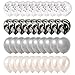 Mayen 40 Pcs 12 Inch Black Silver White Balloons Set, Silver Confetti and Black Agate Marble, Silver and White Latex Balloons for Wedding Baby Showers Graduation Birthday Party Decoration Backdrop