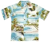 RJC Boys Paradise Island Surf Rayon Shirt Blue 4