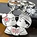 4EVER Romantic Chinese Lovers Kiss with Double Happiness Couple Keychain (With Gift Box) Best Key Ring Key Chain Gift for Valentine Wedding Anniversary (A Pair)