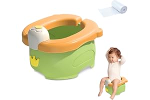 Portable Potty for Toddlers Travel, FOVERN1 Foldable Travel Toddler Toilet Seat, Portable Potty Training Chair with Travel Bag and Cleaning Bags, Potty Training Toilet for Outdoor and Indoor (Green)