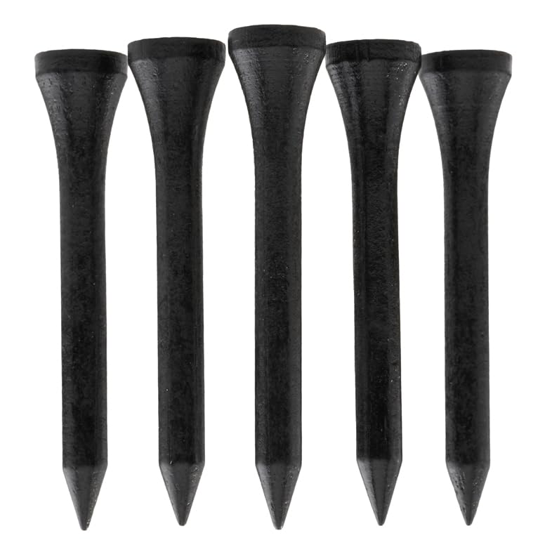 100 PCS Bamboo Golf Tees | Multiple Colours & Sizes | Eco Friendly & Sustainable Bamboo Golf Tees (54mm Black)