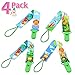 Premium Pacifier Clips by KiddosArt. Set Of 4, 2-Sided Of JUNGLE THEME Art, Stunningly Designed Pacifier Holder, Pacifier Leash, Baby Pacifier Clips for Girls and Boys.