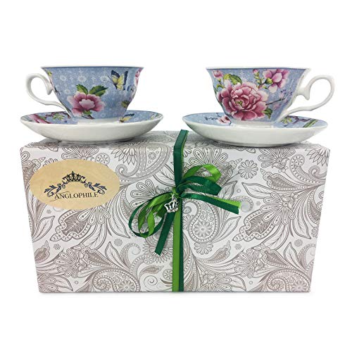Buy Fine China English Style Pedestal Cup And Saucer Set Of Two In Gift