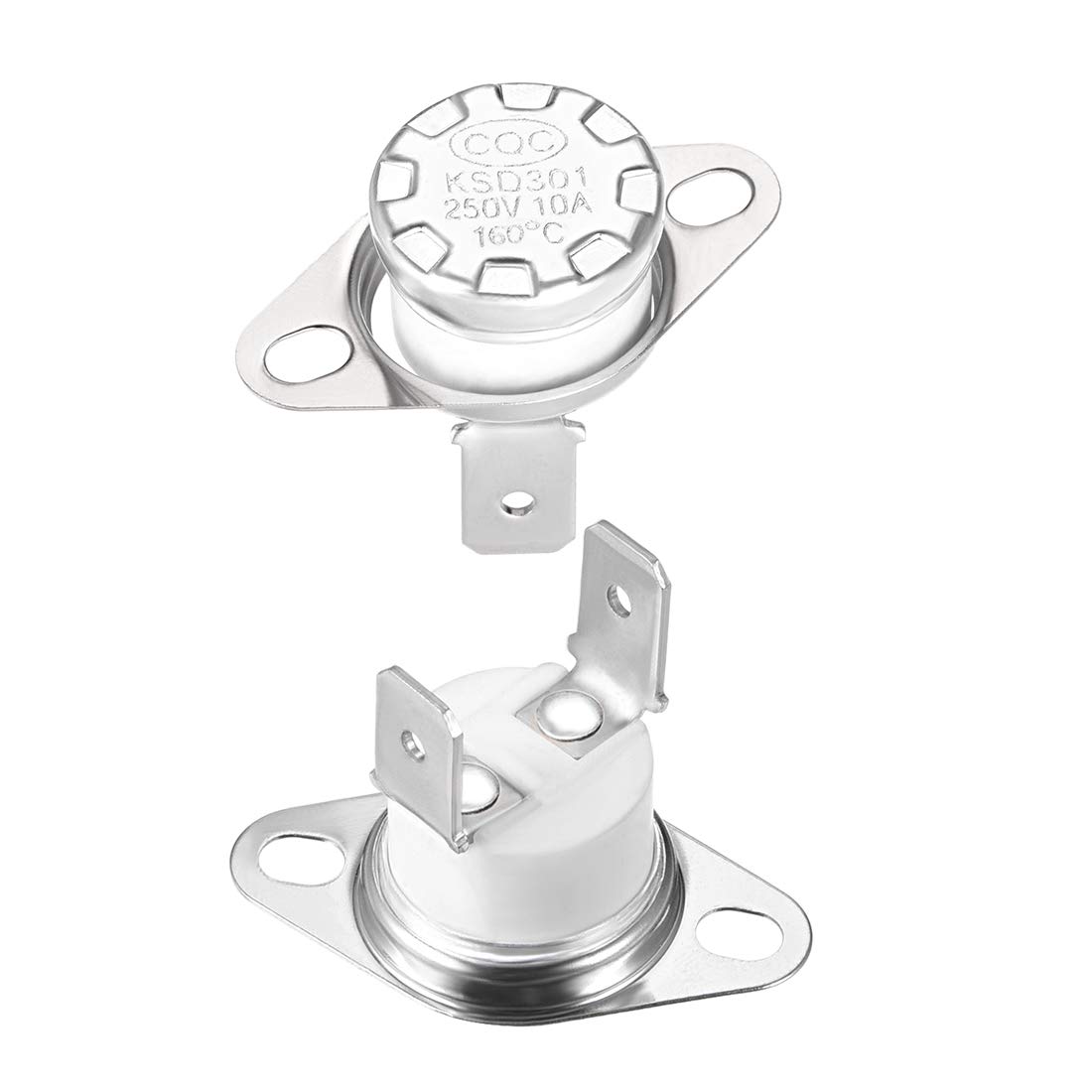 uxcell KSD301 Thermostat 160&deg;C/320&deg;F 10A Normally Closed N.C Adjust Snap Disc Limit Control Switch Microwave Thermostat Thermal Switch 2pcs