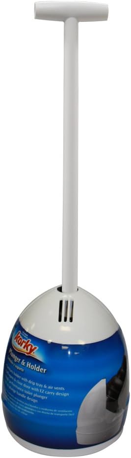 Korky 90-4A Toilet Plunger and Holder, 6.6" x 23", Black: Home Improvement