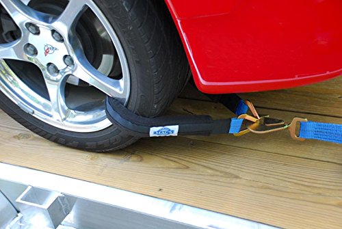 Mac's Tie-Downs 511658 Black Pro Pack with 8' x 2" Direct Hook Ratchet Straps, 40" Through-The-Wheel Straps and Fleece Sleeves