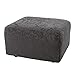 SureFit Stretch Jacquard Damask - Ottoman Slipcover - Gray