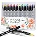 Ohuhu Watercolor Brush Markers Pen Set of 20, Water Based Drawing Marker Brushes W/ A Water Coloring Brush, Water Soluble for Adult Coloring Books Comic Calligraphy Valentine's Day Back To School Gift