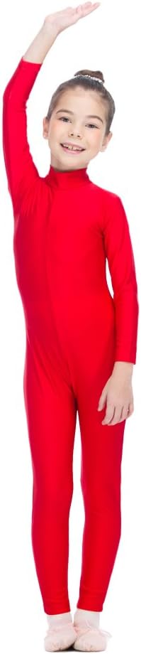 HDW DANCE Girls Unitard Gymnastics High Neck Ankle Length Dance Bodysuit