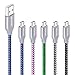 Micro USB Cable, 5-pack Premium Braided Charging Cable 6ft High speed USB 2.0 A Male to Micro B Sync and Durable Cable by Boxeroo for Samsung, HTC, Sony and Other Android Smartphone
