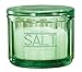 Depression Style Glass Salt Cellar with Lid, Classic Green