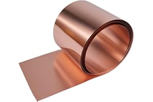 RiNTREE Copper Sheet for Crafting and Electrical Projects - 0.2mm x 10mm x 2m Copper Foil and Metal Plate for DIY, House Repair, Decoration