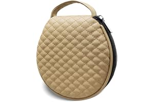 Portable CD Case,MoreChioce 20 Capacity Round CD Holder Microfiber Leather DVD Storage Bag CD Wallet Holder Organizer DVD Pouch with Zipper for Car Office Living Room Home,Beige