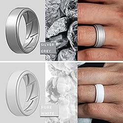 ThunderFit Silicone Wedding Rings for Men, Airflow