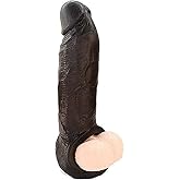 Newly Bigger Reusable Sleeves Girth for Men Male Enhancement Extension Sleeve Massage Couples Toys (Black, 8 inch)