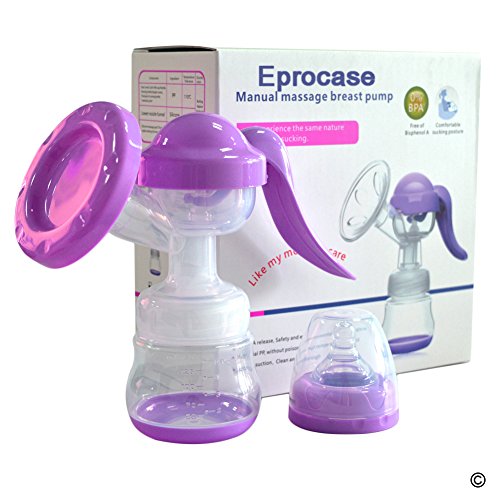 Best Buy! Manual Comfort Breast Pump – Silicone Breastfeeding Milk Pump Suction Milk Bottle 100% Food Grade Silicone BPA, PVC and Phthalate Free Lavender Manual Breast Pump