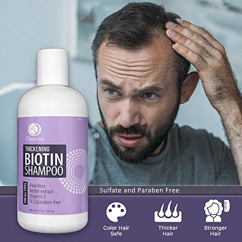 Thickening Biotin Shampoo for Hair Growth Sulfate and Paraben Free Shampoo Aloe Vera, Color