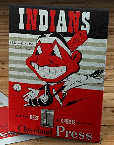 1950 Vintage Cleveland Indians Baseball Program - Canvas Gallery Wrap - 11 x 16