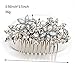 Pearl Flower Rhinestone Crystal 10 teeth Hair Comb Wedding Bridal Hair Accessories (Silver/Rhodium Plated))