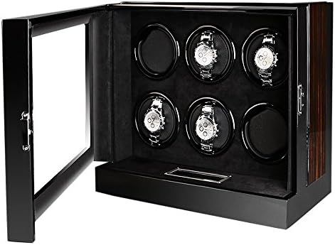 OLYMBROS Wooden Automatic Watch Winder Storage Box with LCD Touch Screen