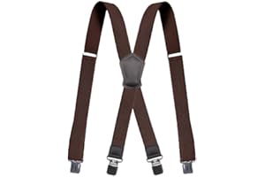 Cedrainy Suspenders for Men X Back Adjustable Heavy Duty Clip With 1.6 Inchs Wide Elastic Braces Snaps