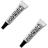 Polywatch Watch Polish | Watch Cleaning Fluid for Plastic Crystal | 5ml Tube of Cleaning Polish | Removes Scratches from Plastic & Acrylic for Mirror Finish - 2 Pack