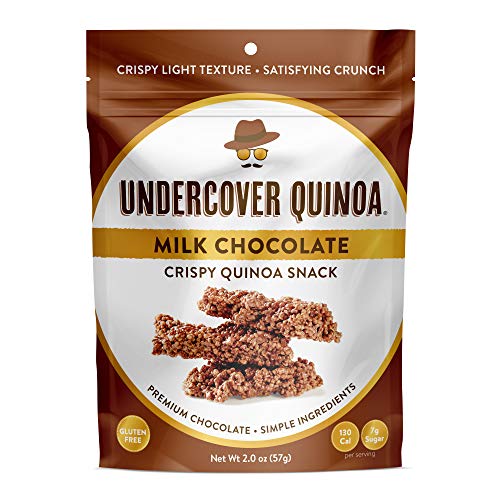 Undercover Quinoa Sampler Pack, Chocolate Crispy Quinoa Snack, Gluten-Free, 8 2 oz. bags: 2 Milk Chocolate, 2 Dark Chocolate+Sea Salt, 2 Milk Chocolate+Currants, 2 Dark Chocolate+Blueberries