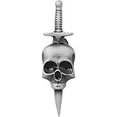 Peasimy Halloween Skull Brooch Pin for Women Men Gothic Cross Sword Bone Dagger Design Vintage Spooky Horror Jewelry for Jacket, Vest, Hat